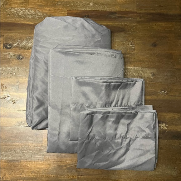 Canton Post Bedding Queen Polyester Dark Gray Sheet Set Fitted